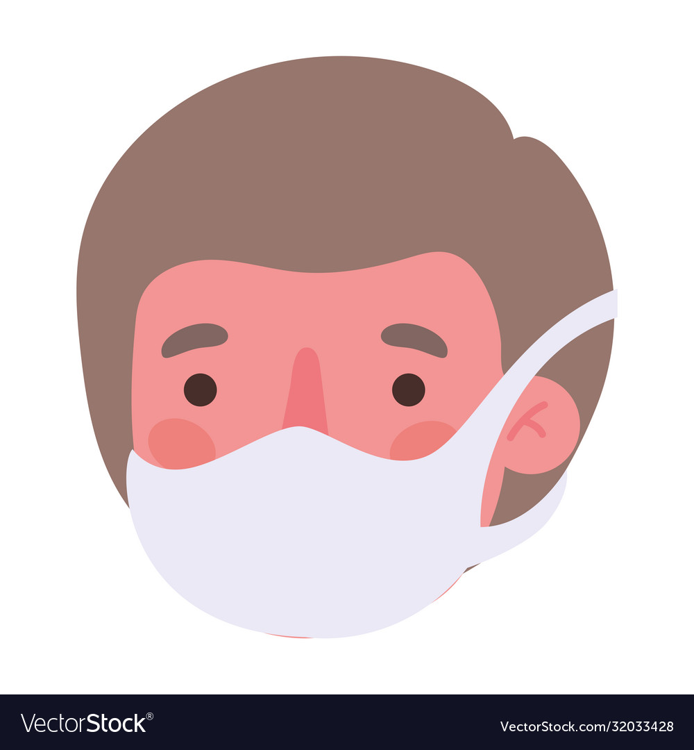 Man head with medical mask design Royalty Free Vector Image