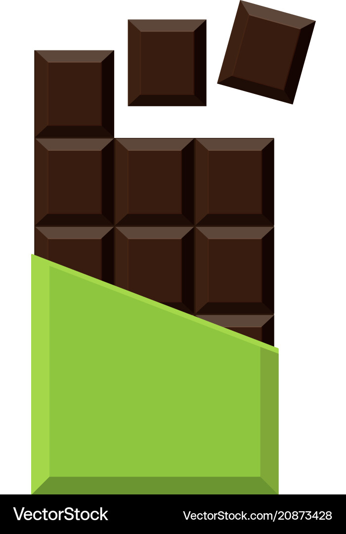 Realistic chocolate bar isolated on white Vector Image