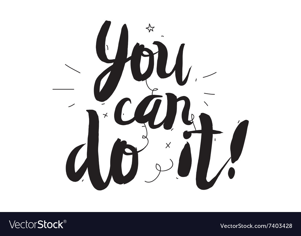 You can do it Greeting card with modern Royalty Free Vector