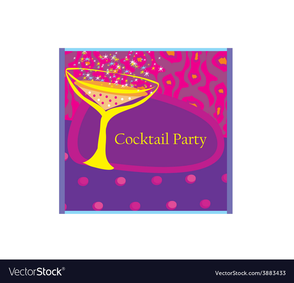 cocktail party invitation card royalty free vector image cocktail party invitation card