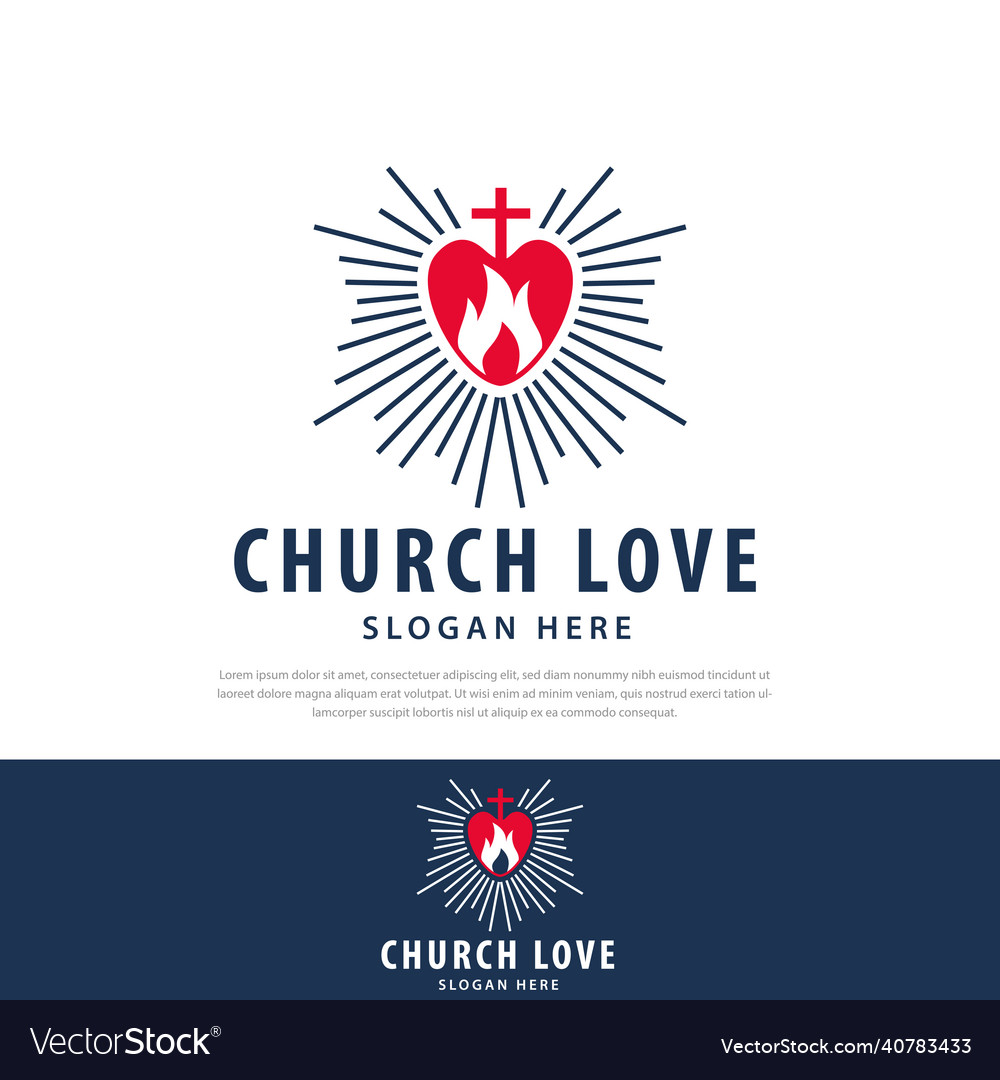 Kreuz Kirche Liebe Herz-Ray Logo Design abstrakt