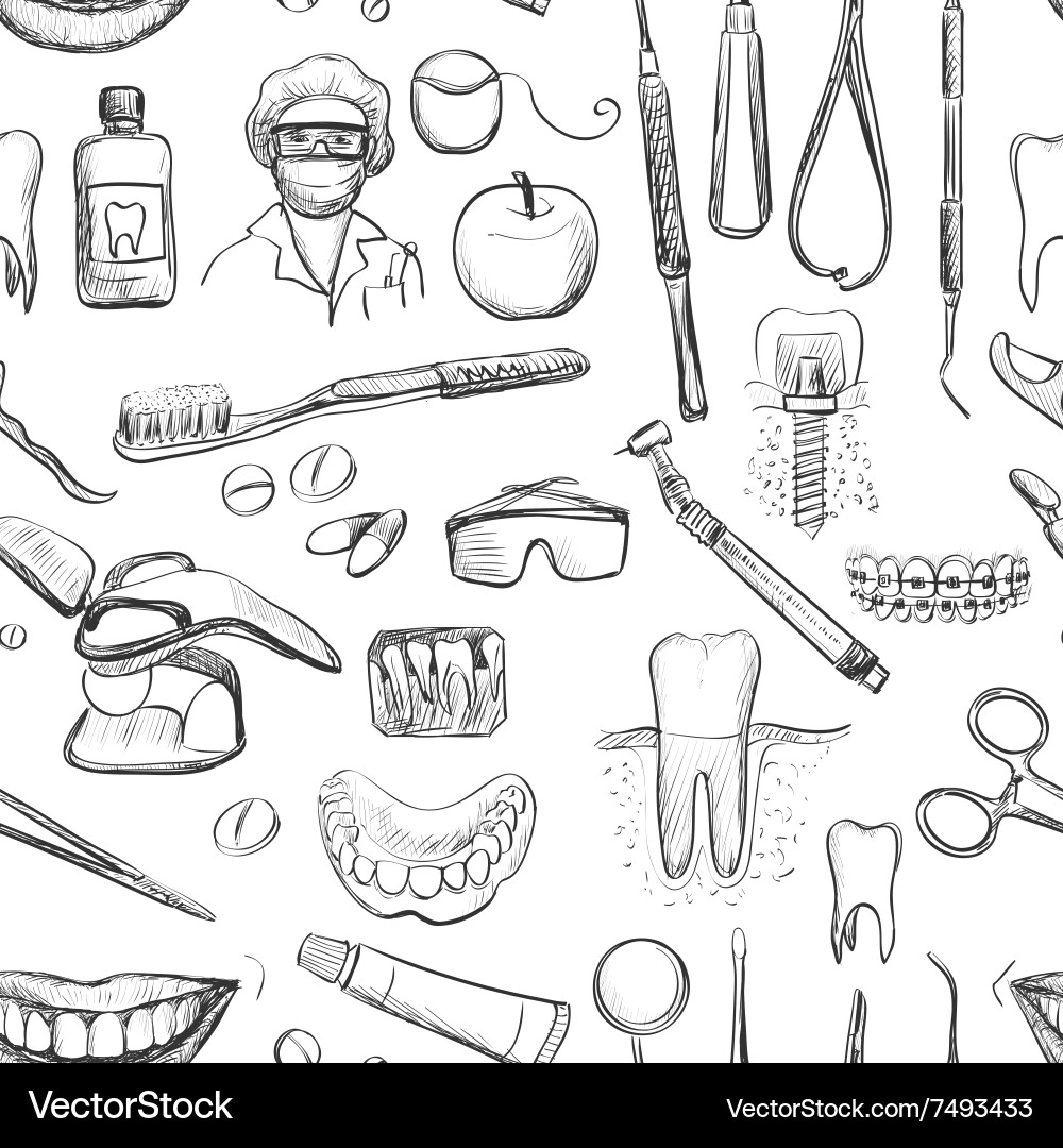Dental seamless pattern Royalty Free Vector Image