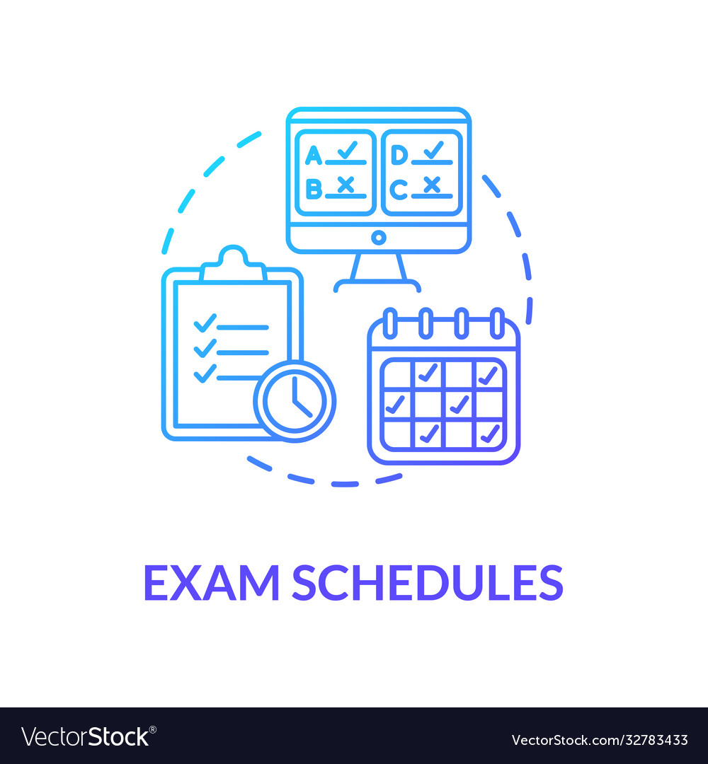 Exam schedules concept icon