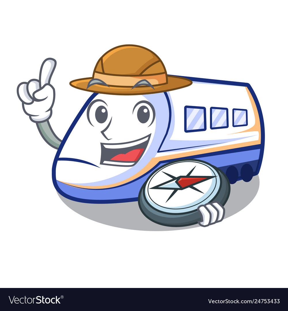 Explorer shinkansen train isolated in cartoon Vector Image