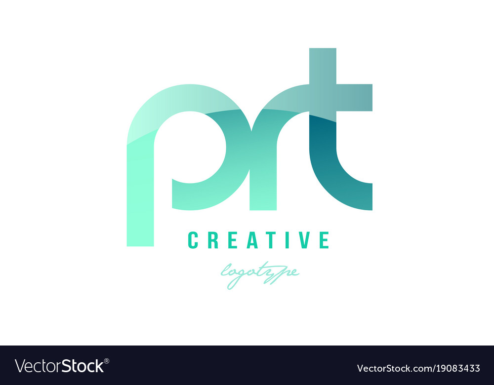 Green gradient pastel modern prt p r t alphabet