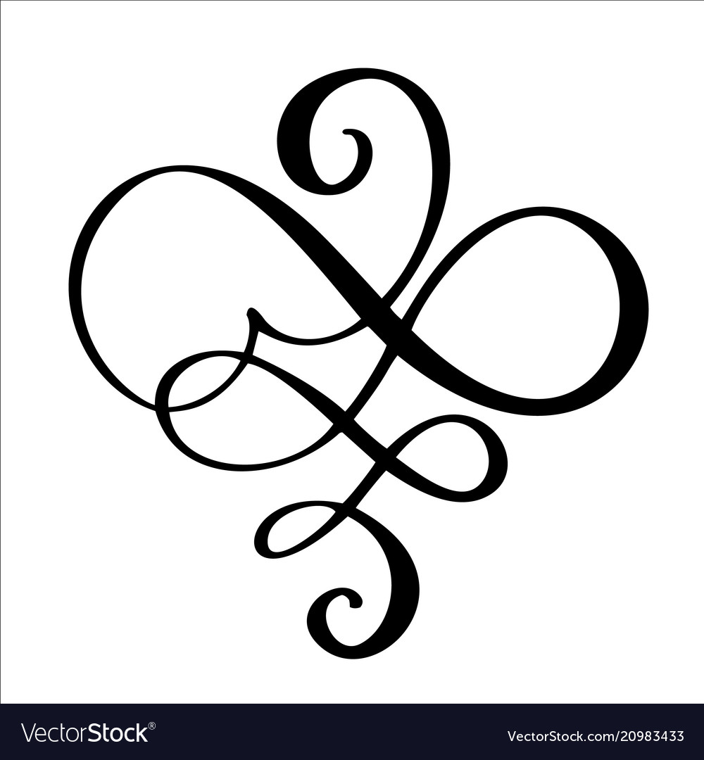 Hand drawn border flourish separator calligraphy Vector Image