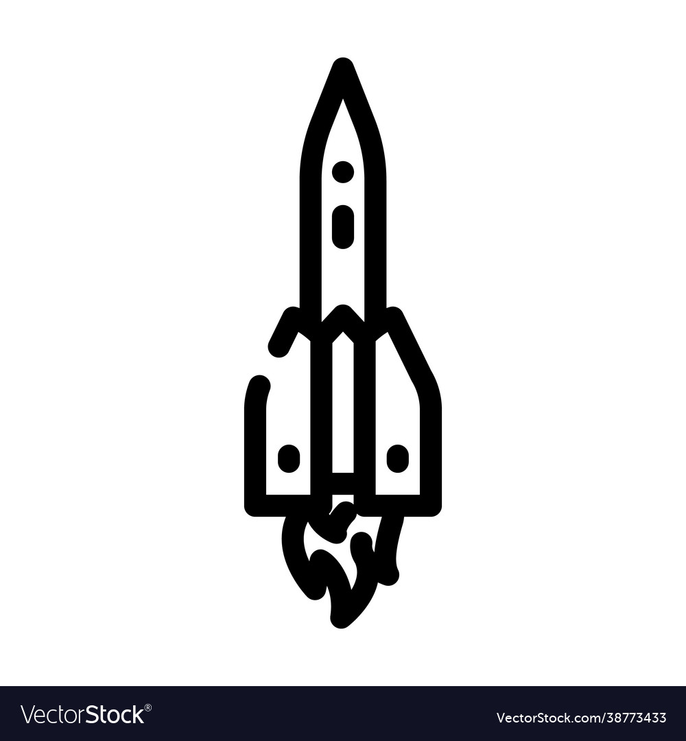 Launch rocket line icon Royalty Free Vector Image