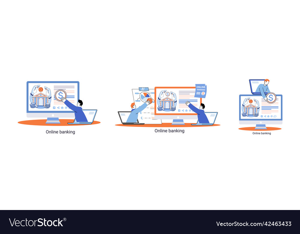 Online banking platform remote bank service Vector Image