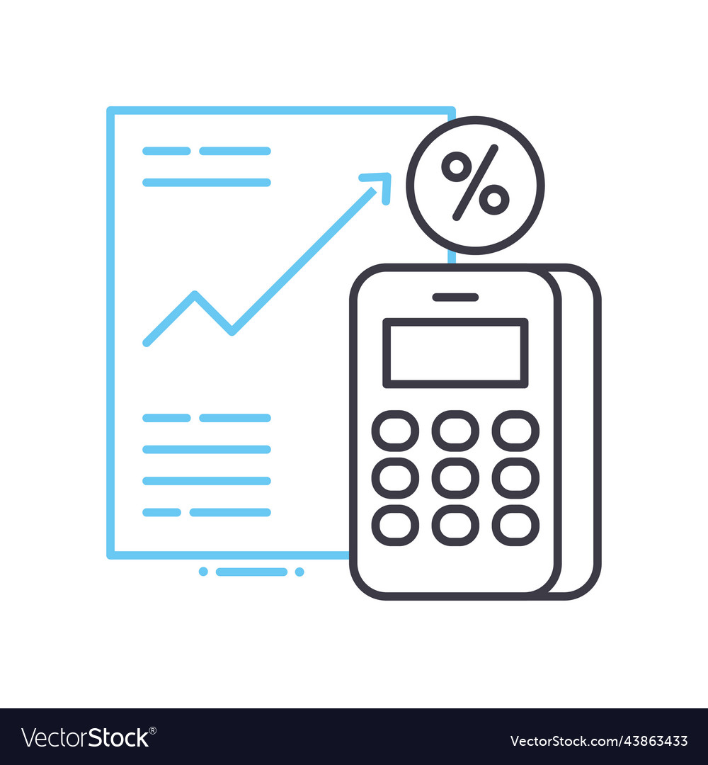 Statistics line icon outline symbol Royalty Free Vector