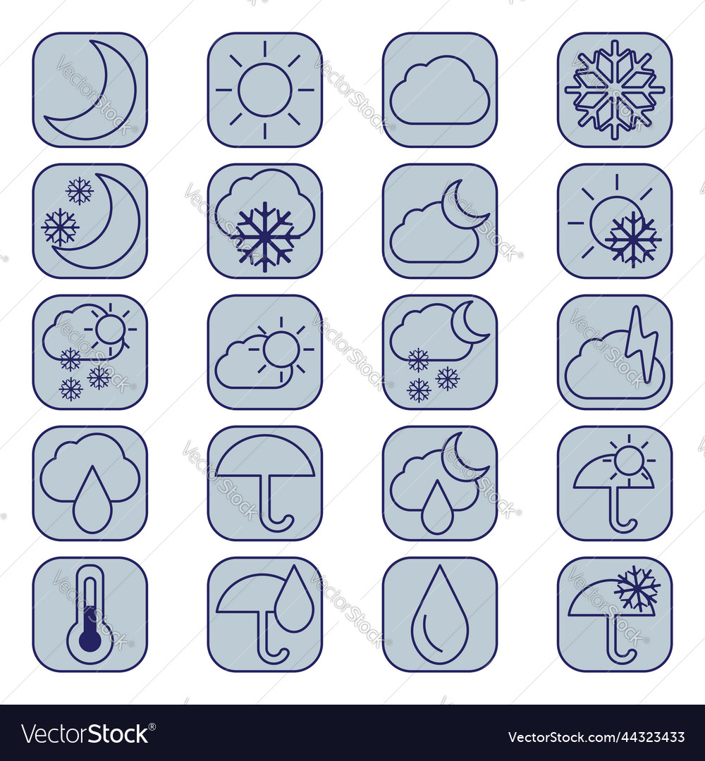 Weather icon pack on a white background