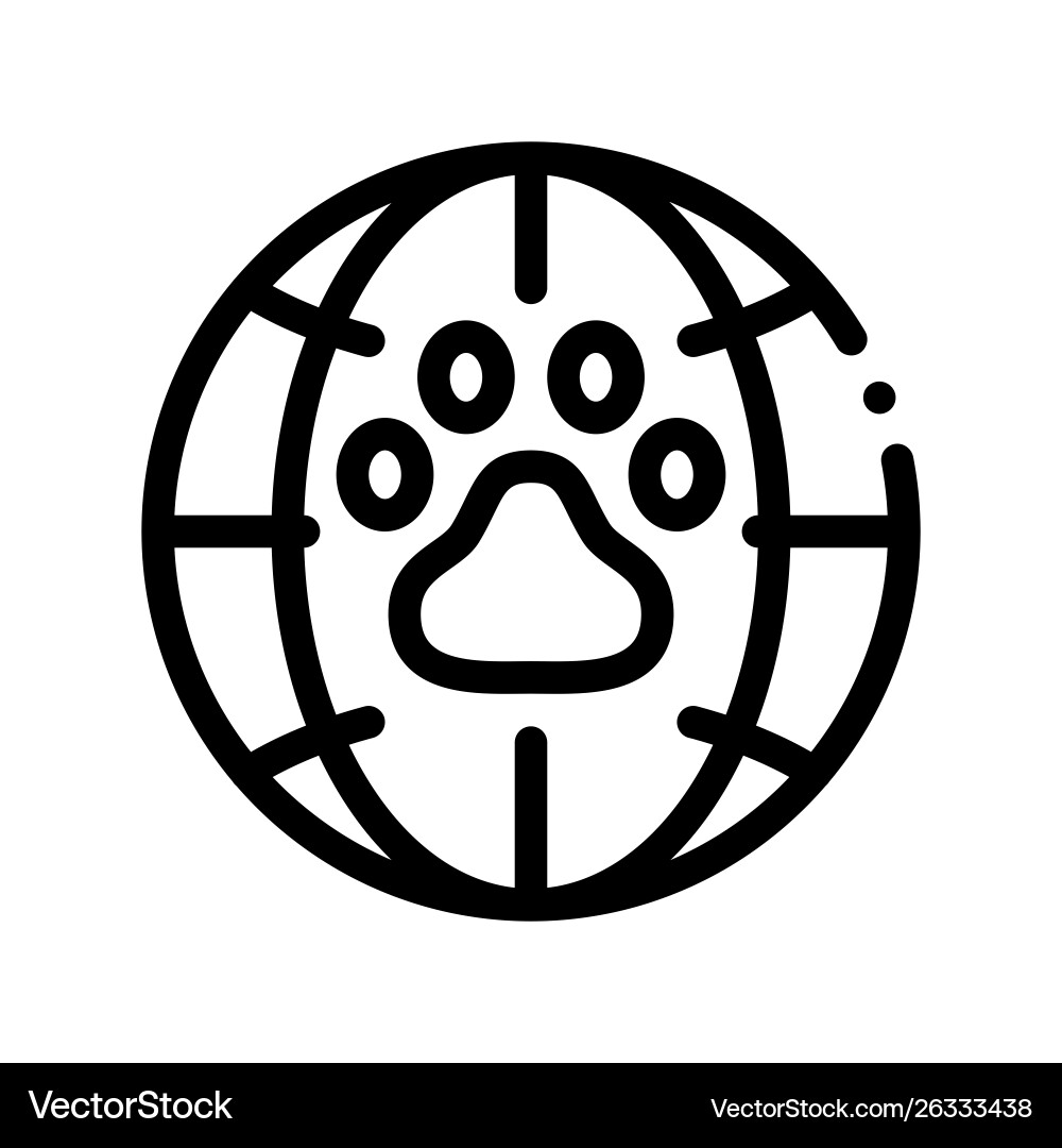 Animal trail planet earth thin line icon Vector Image
