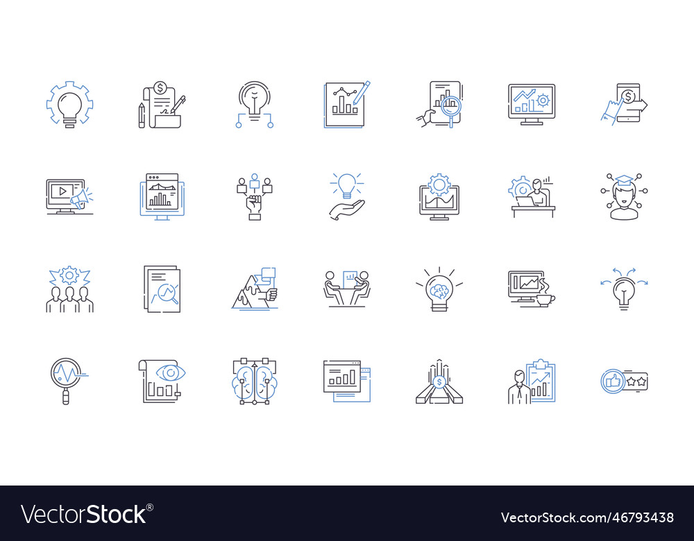 Decision making line icons collection choices Vector Image