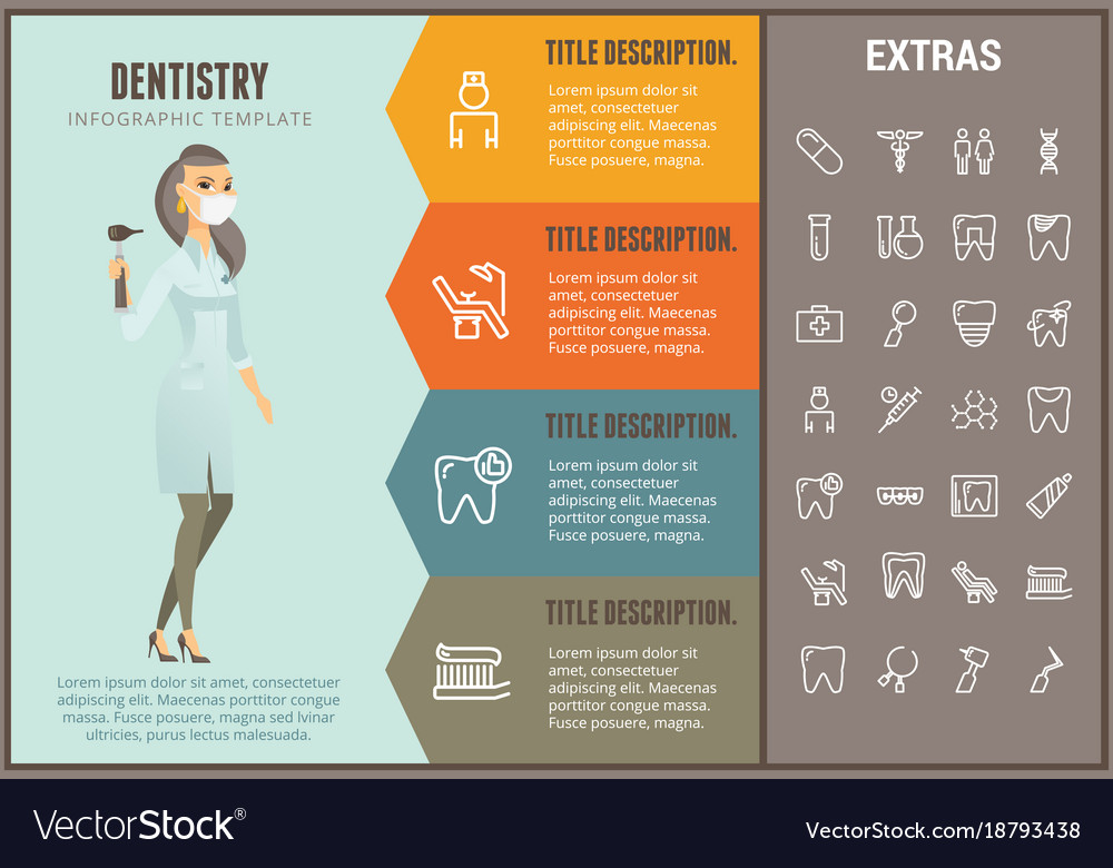 Dentistry infographic template elements and icons Vector Image