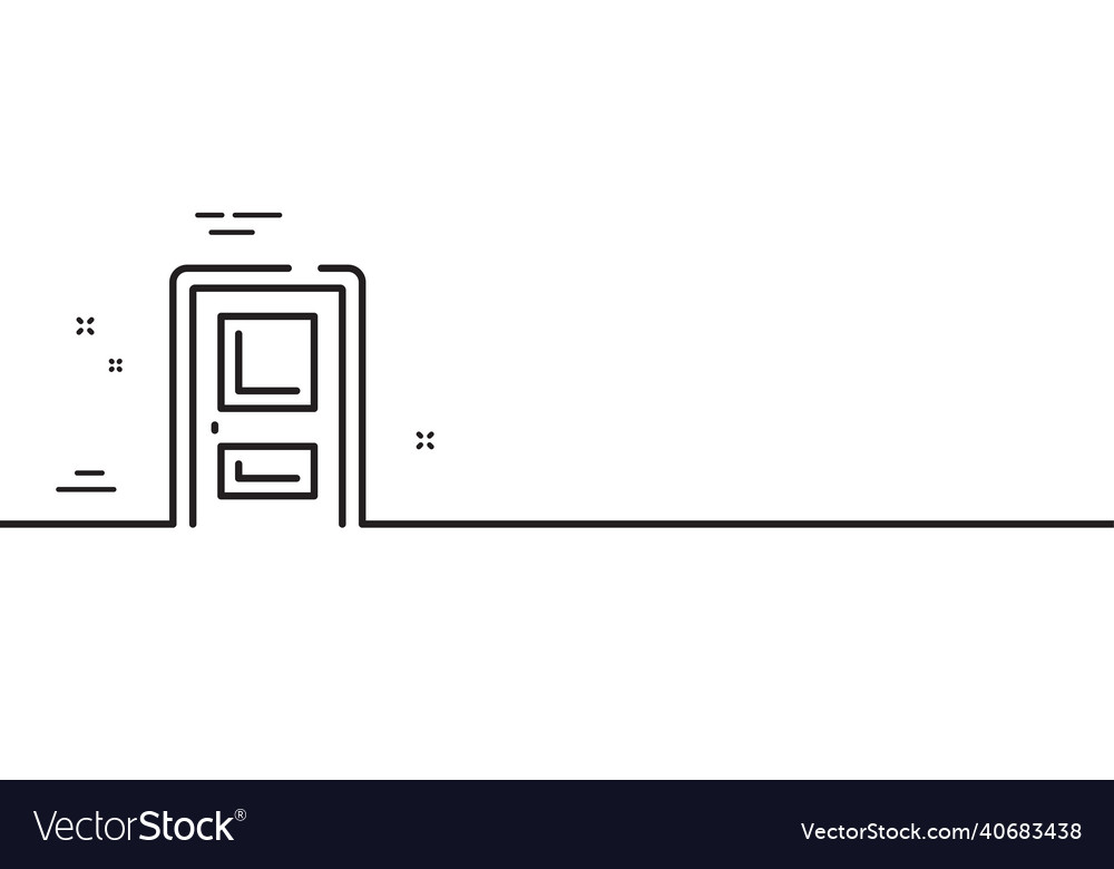 Entrance line icon entry door sign minimal line Vector Image