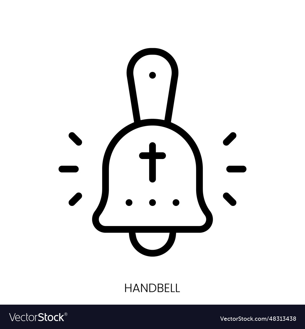 Handbell icon line art style design isolated Vector Image