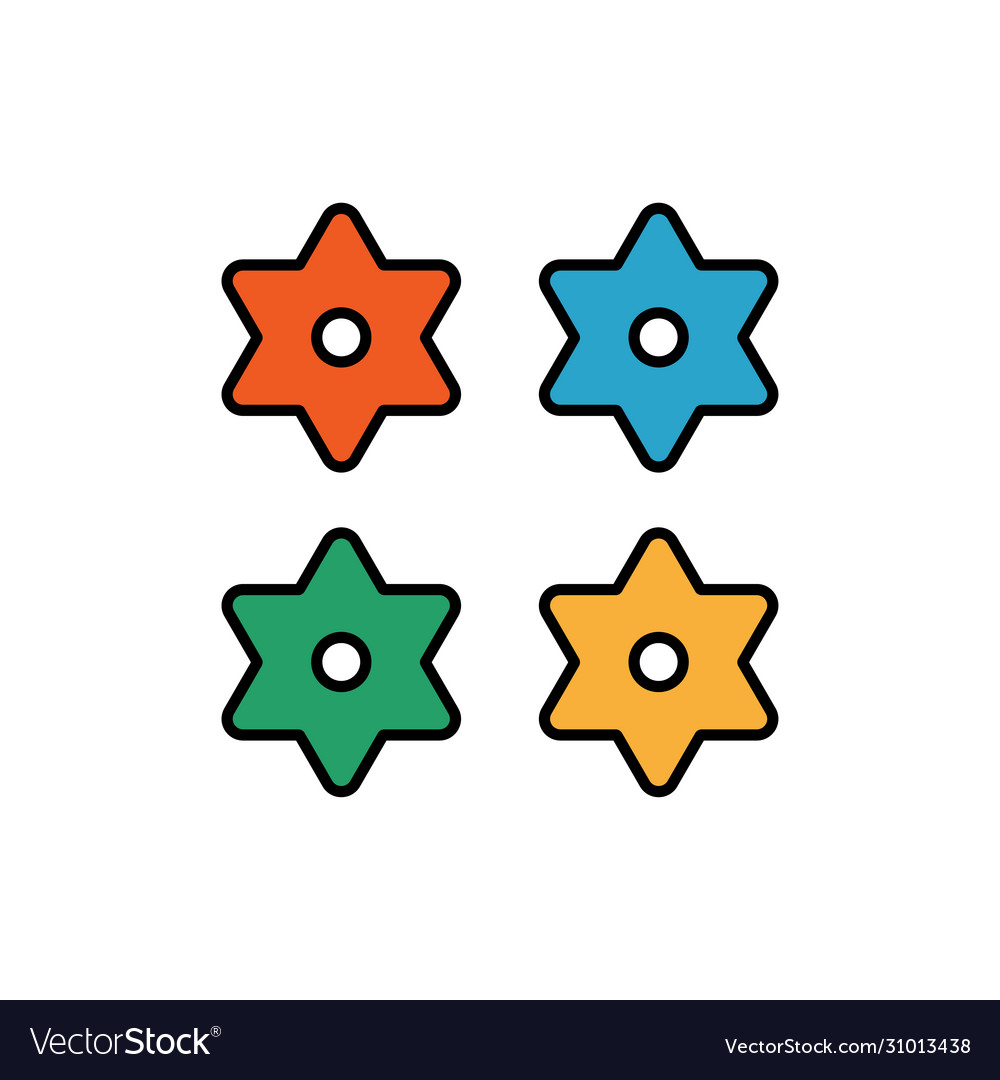 Japanese shuriken colour icon colours