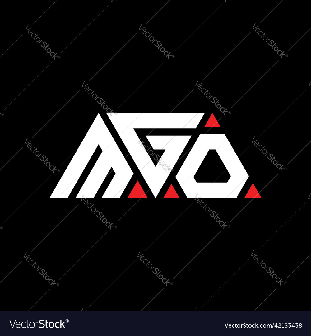 Mgo triangle letter logo design Royalty Free Vector Image