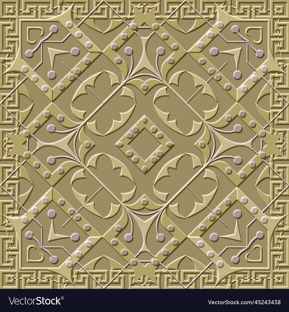 Textured 3d seamless pattern emboss ornamental Vector Image