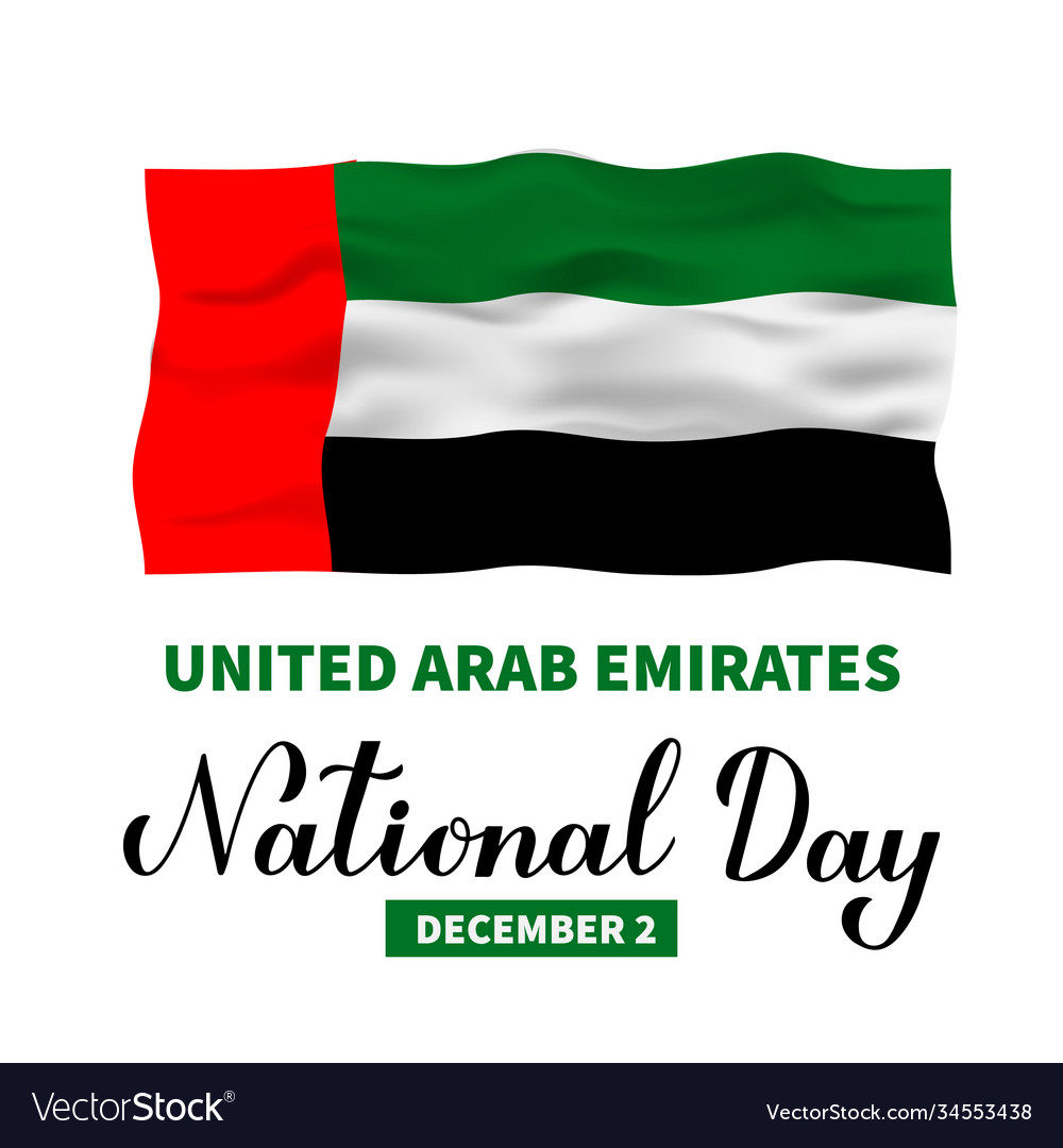 United arab emirates national day lettering Vector Image