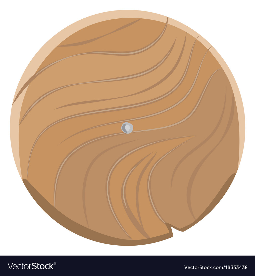 Wooden board in round shape isolated on white