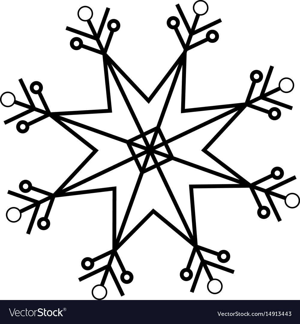 Download Christmas snowflake snow winter element outline Vector Image