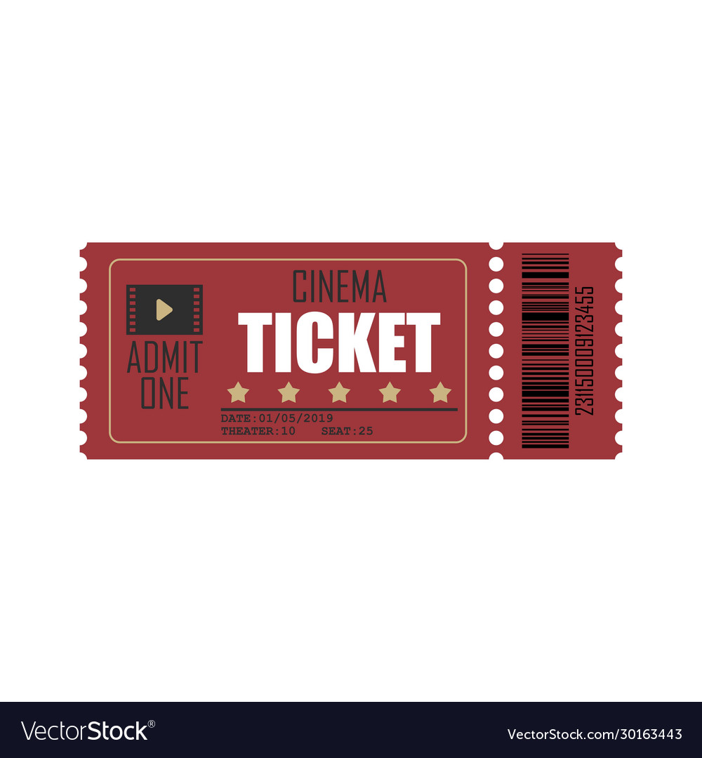 Cinema ticket isolated on white