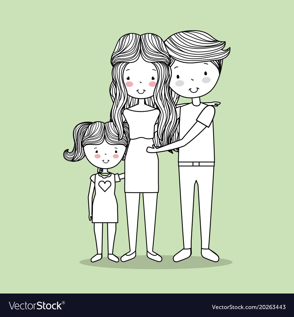 Cute family hand drawn image