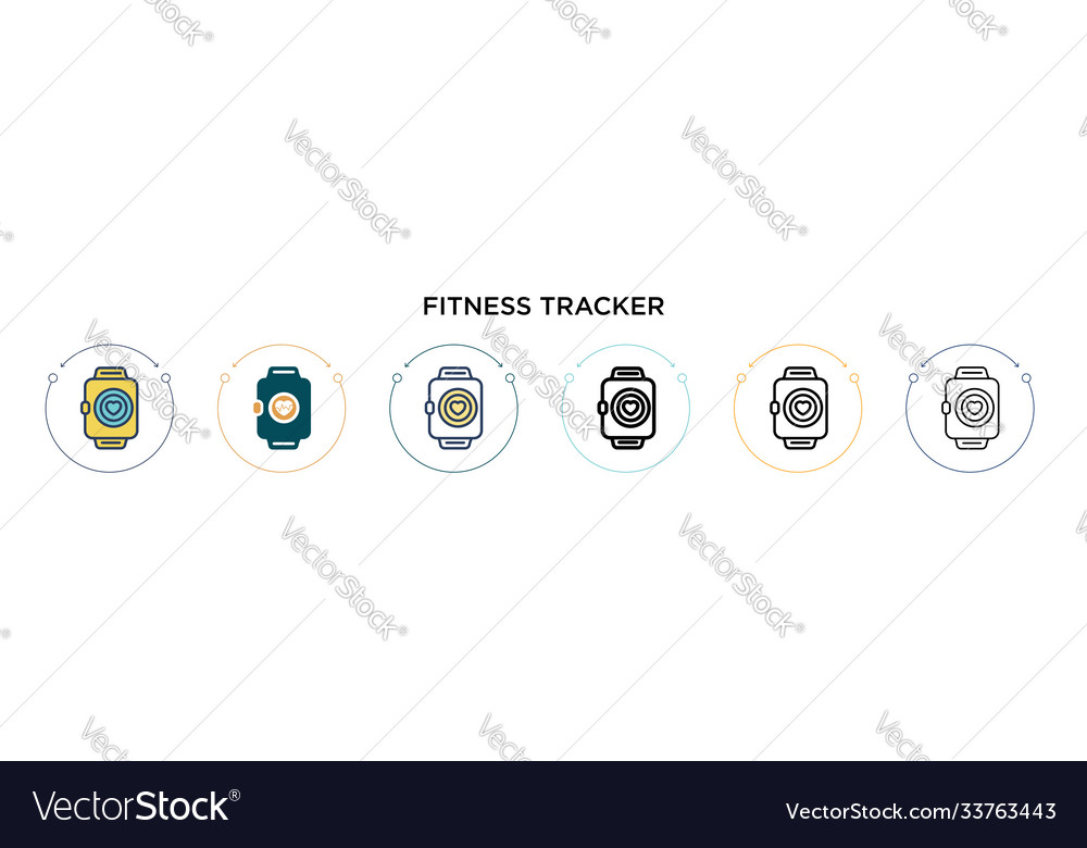 Fitness-Tracker-Symbol in gefüllter dünner Linie