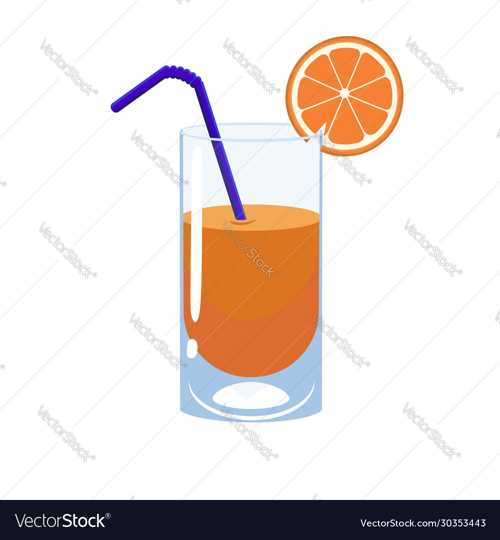 Fresh orange juice isolate on a white background Vector Image