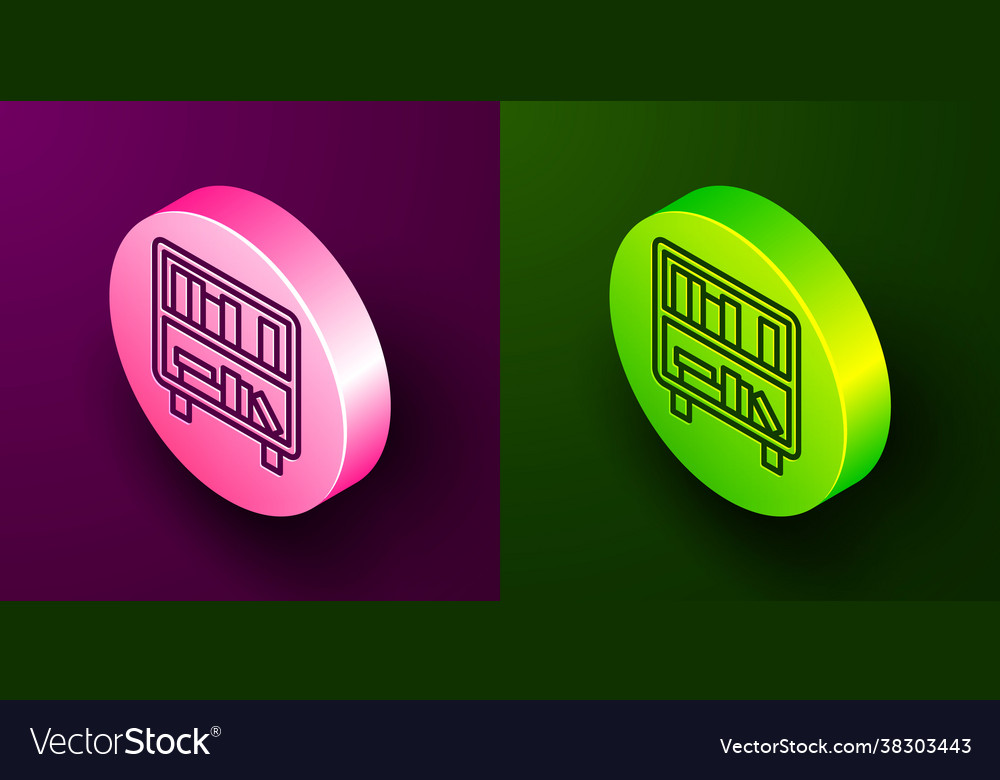 Isometric line shelf with books icon isolated