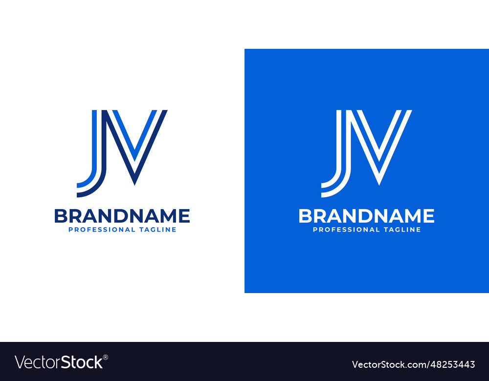 Letter jv line monogram logo suitable Royalty Free Vector