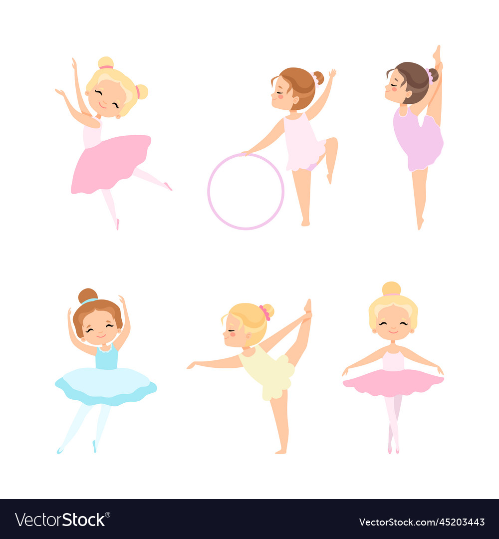 Little girl ballerina in tutu skirt and pointe Vector Image