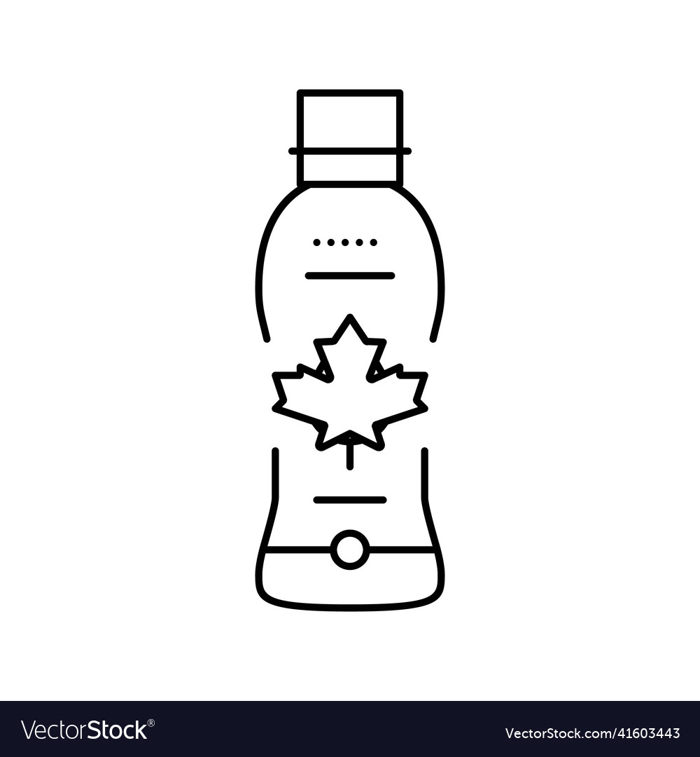 Maple water bottle line icon