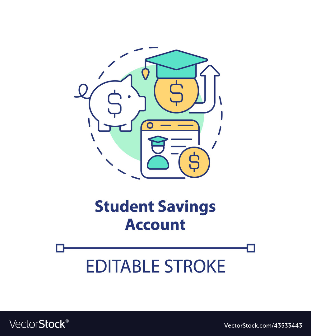 Student savings account concept icon