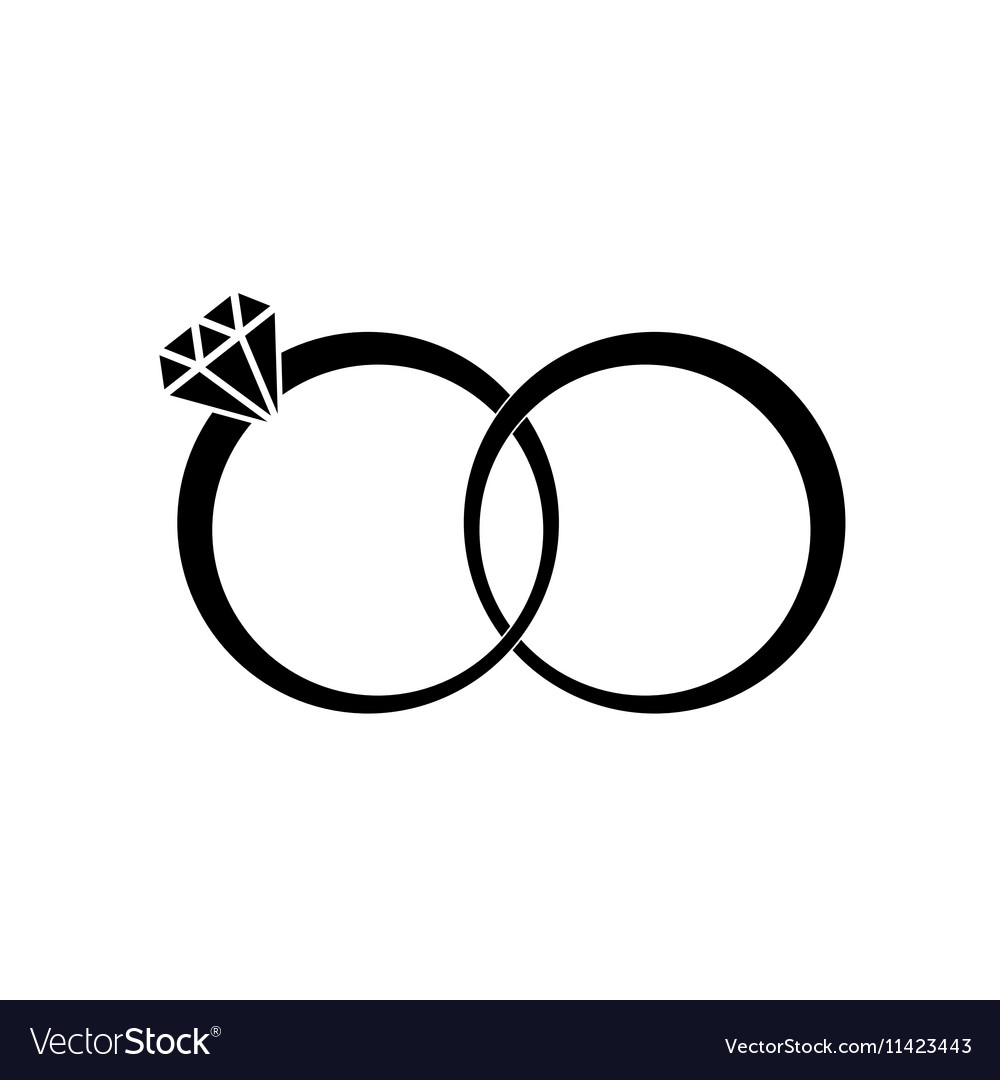  Wedding  rings  sign icon Engagement  symbol Flat Vector  Image