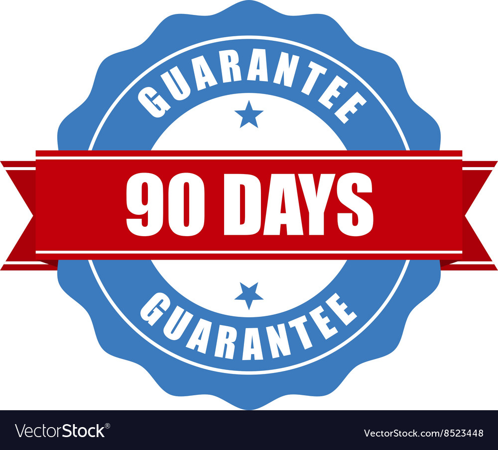 90 days guarantee stamp warranty sign Royalty Free Vector