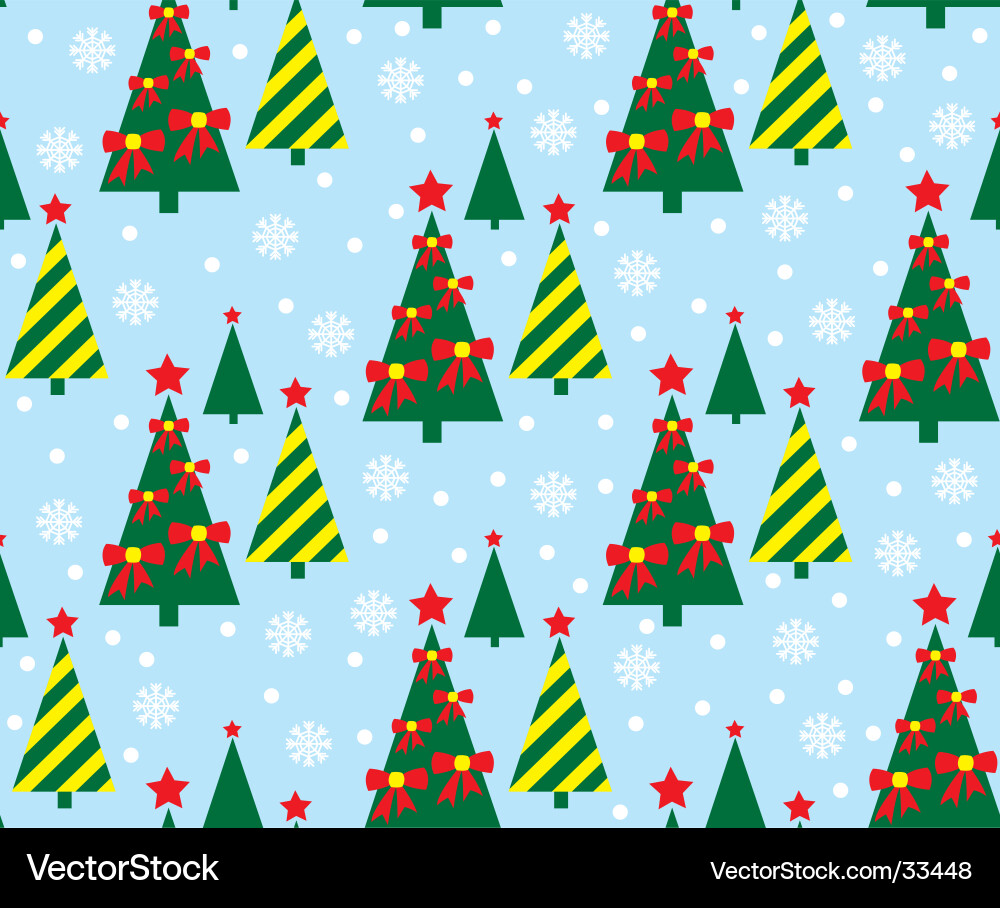 Christmas tree seamless pattern Royalty Free Vector Image