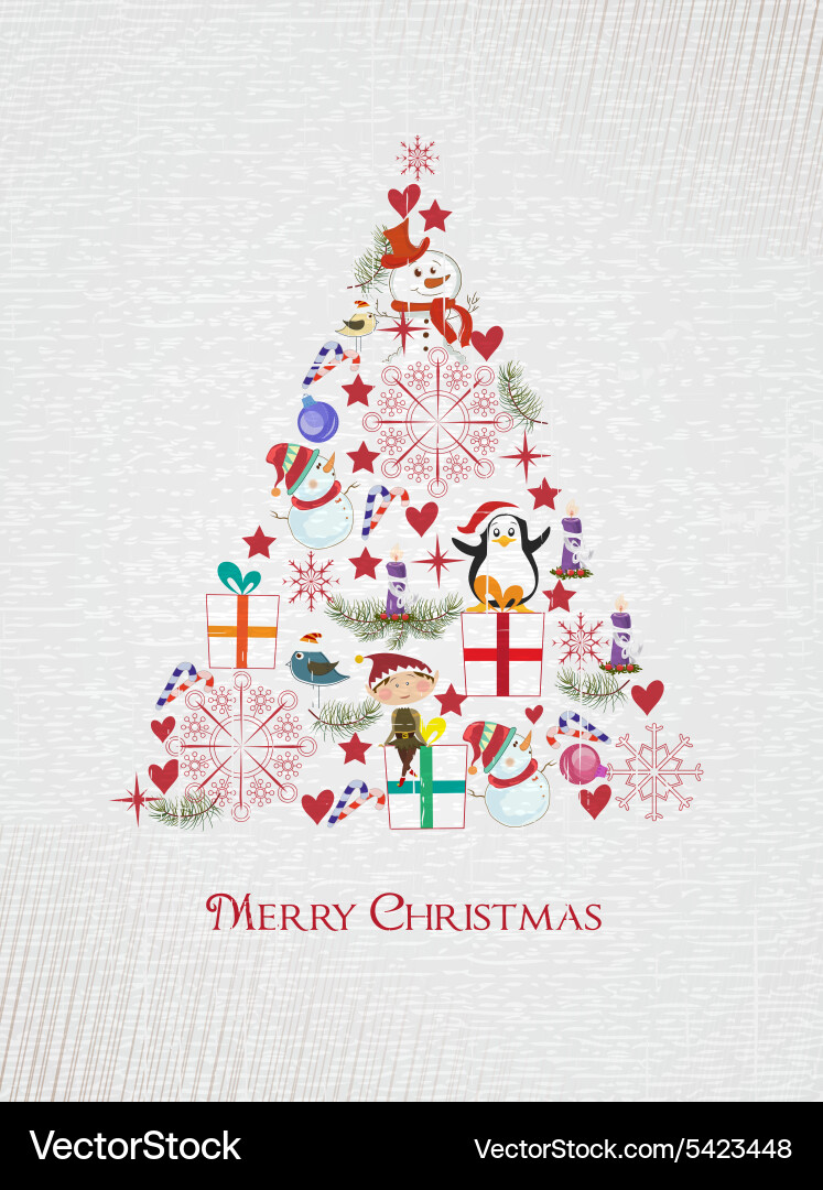Christmas with tree Royalty Free Vector Image - VectorStock