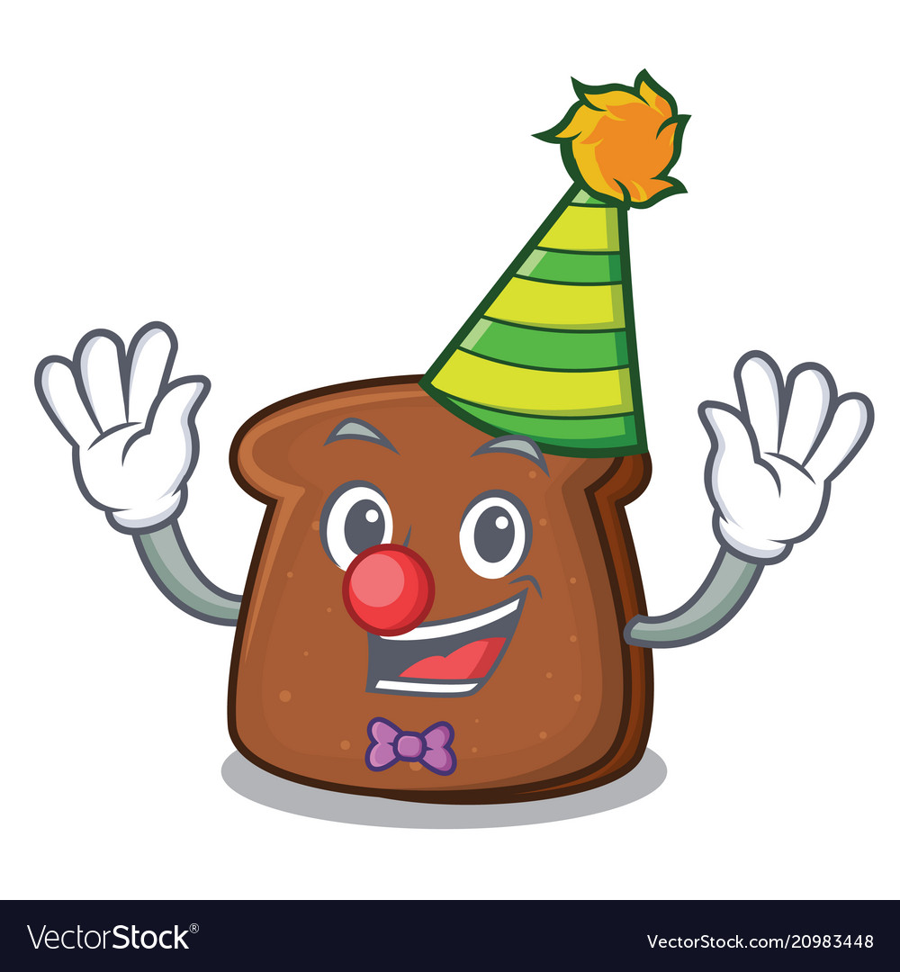 Clown brown bread mascot cartoon Royalty Free Vector Image