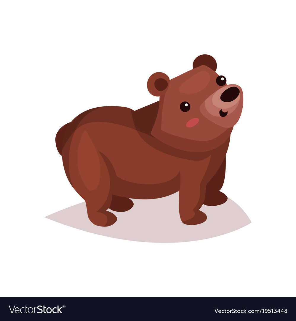 Cute Brown Bear Cub Cartoon Royalty Free Vector Image 