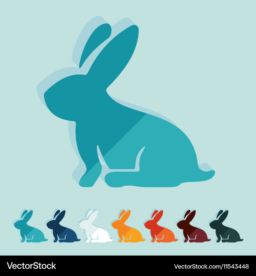 Flat design easter rabbit Royalty Free Vector Image