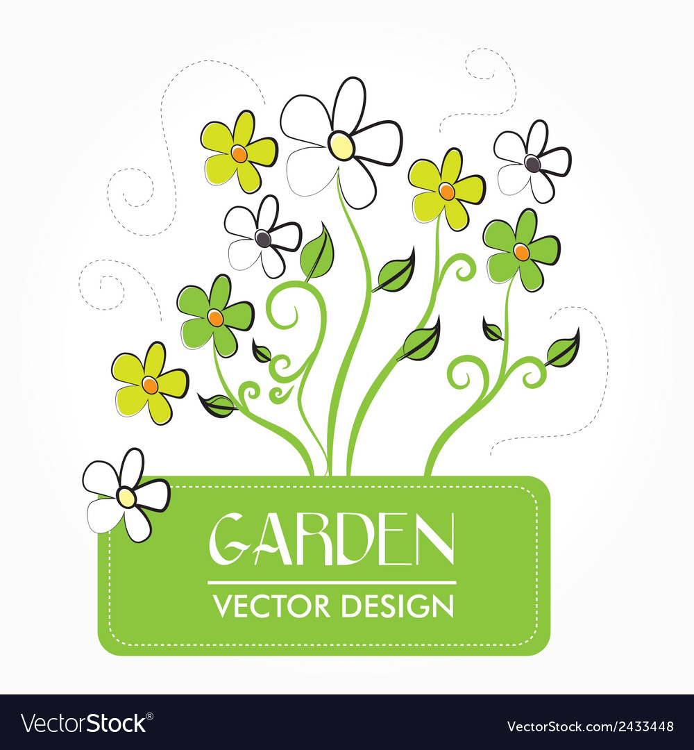 Garden design over white background