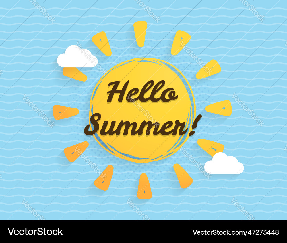 Hello summer Royalty Free Vector Image - VectorStock