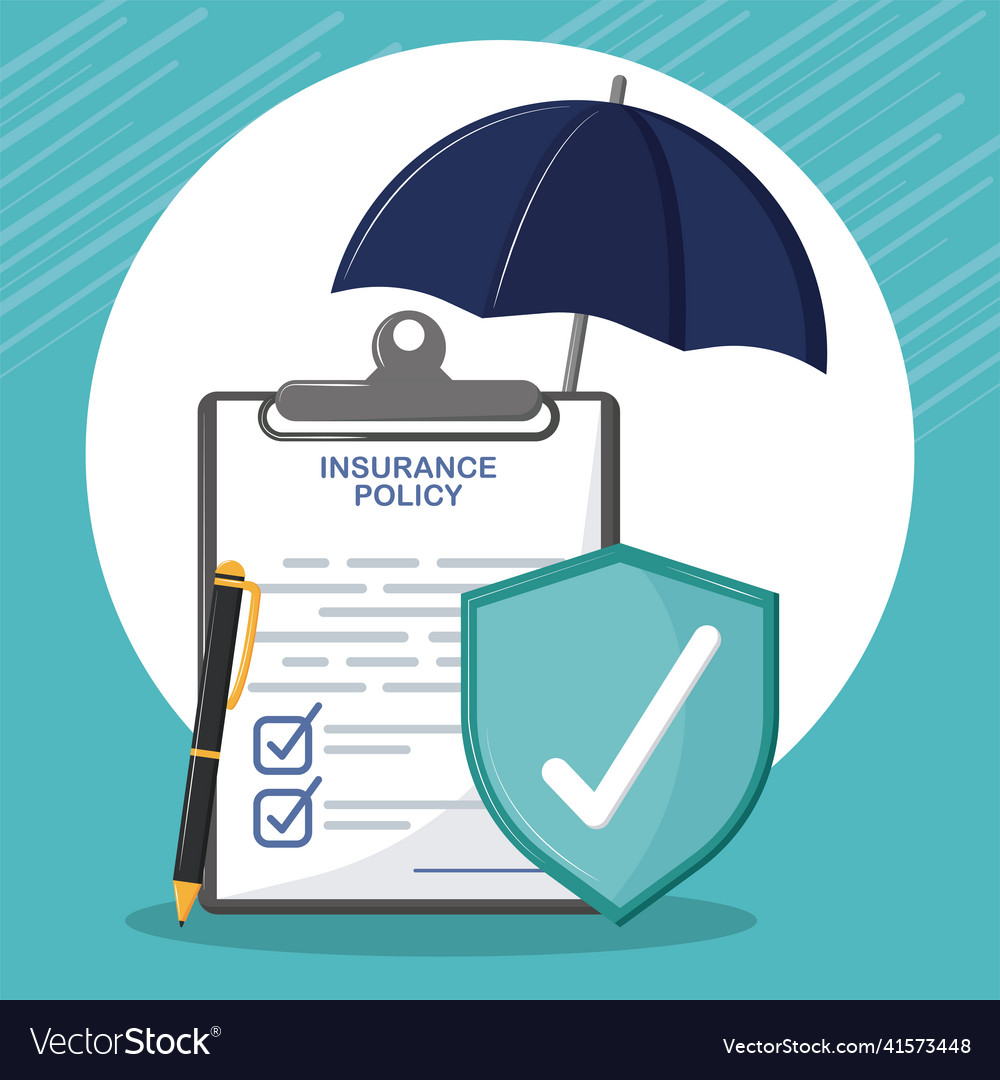 Insurance policy shield Royalty Free Vector Image