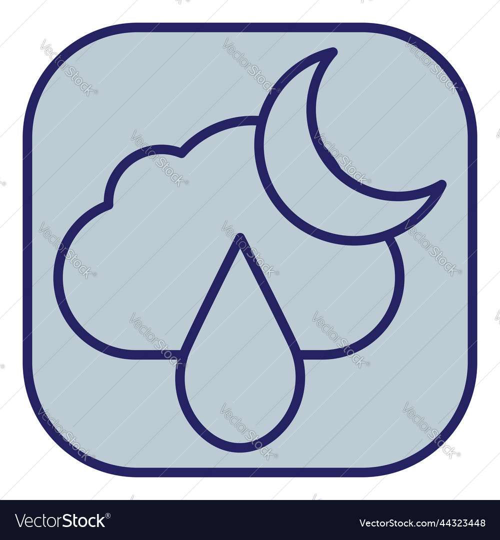 Moon with some rain on a white background Vector Image