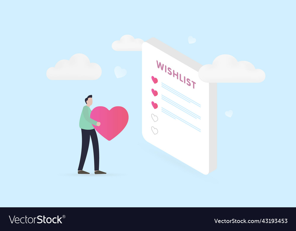 Add to wishlist concept Royalty Free Vector Image
