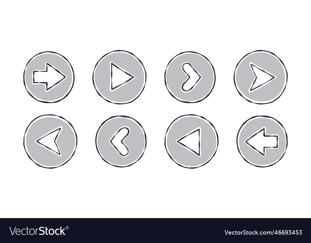 Arrows icons hand-drawn collection modern Vector Image