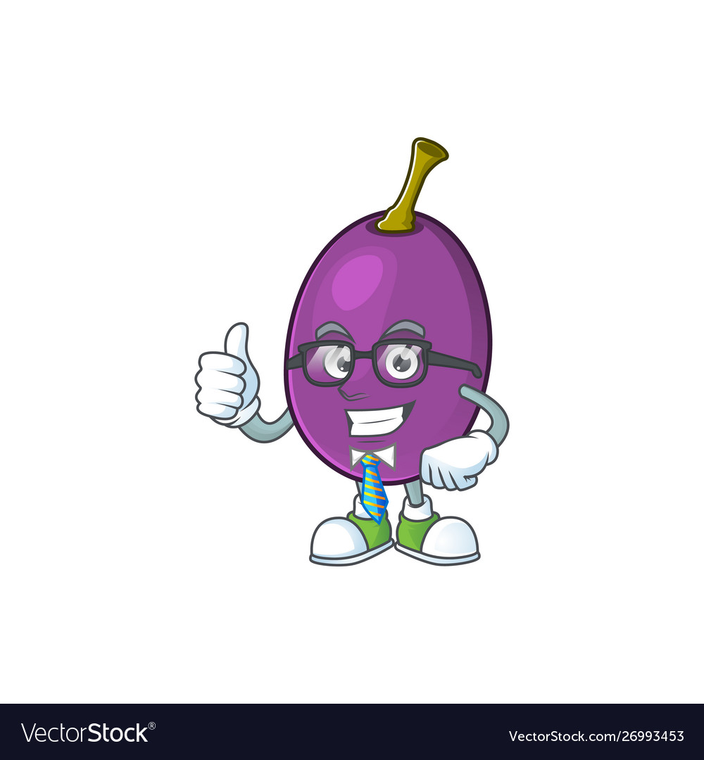 Businessman winne fruit with mascot for beverage