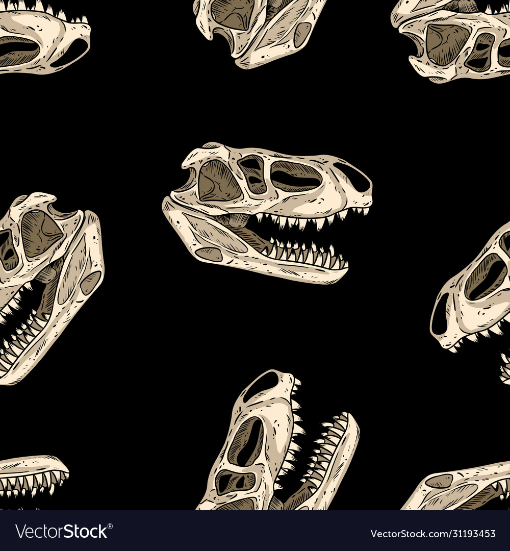 Carnivorous tyrannosaurus dinosaur fossils Vector Image