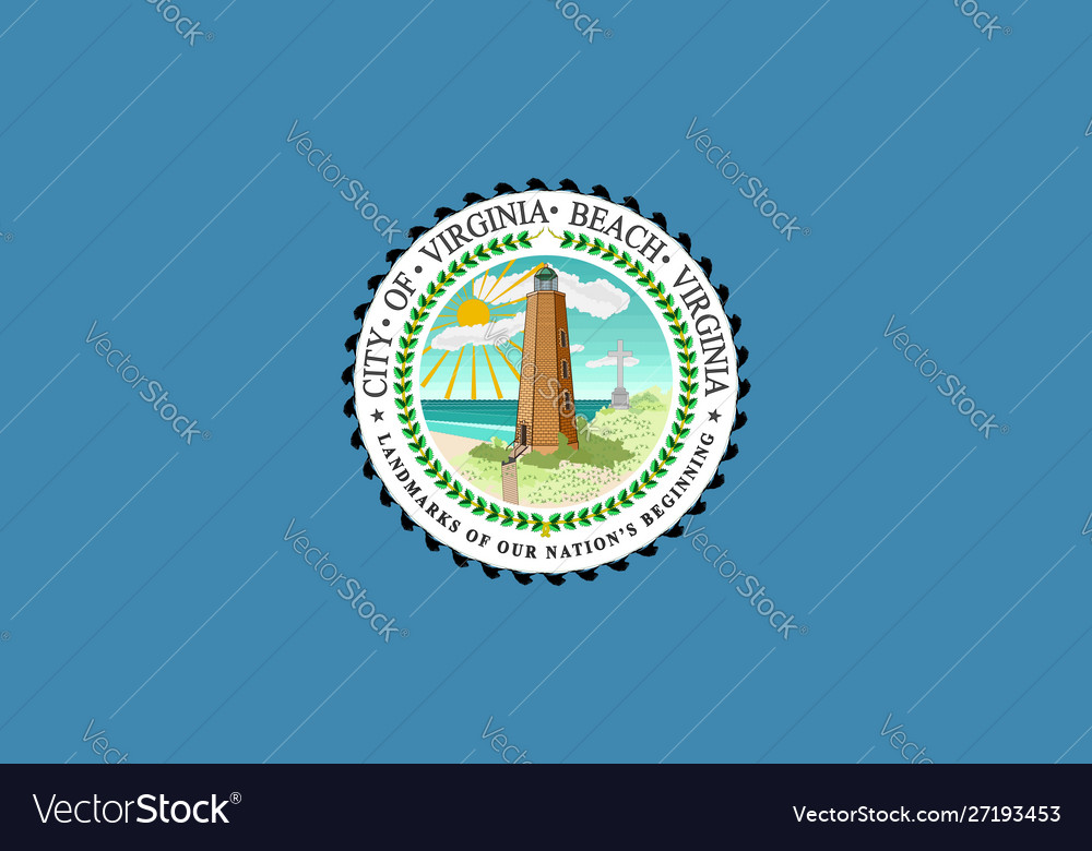 Flag virginia beach in state usa Royalty Free Vector Image